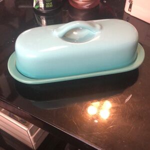 Chantal~Ceramic Butter Dish with Lid - Teal